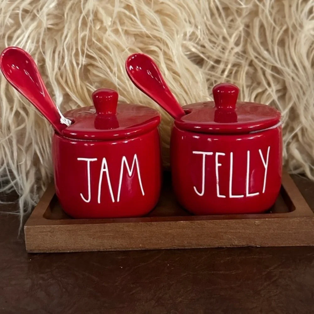 NEW Rae Dunn by Magenta Jam & Jelly Jar Set